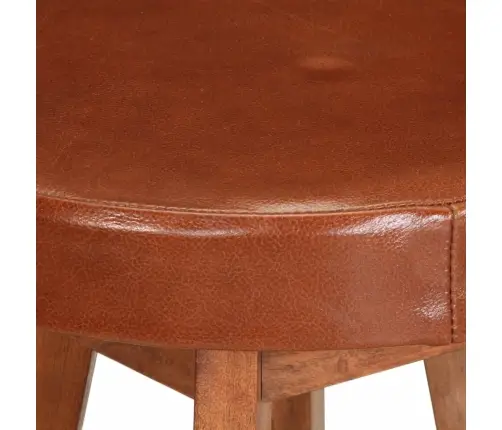 Bāra Krēsli, 2 Gab., Dabīga Āda Un Akācijas Masīvkoks Vidaxl