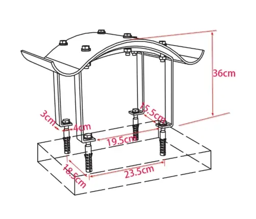 Skursteņa Cepure, Nerūsējošs Tērauds, 40 X 40 X 36 Cm Vidaxl