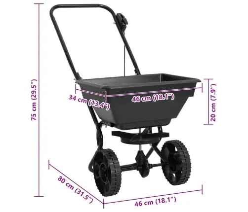 Stumjams Sāls Kaisītājs, Pvc Un Tērauds, 80X46X75 Cm, 15 L Vidaxl