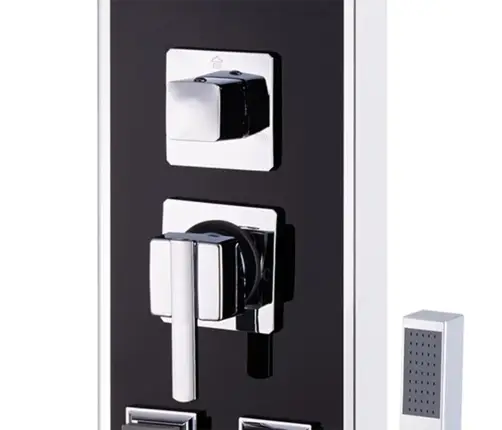 Dušipaneeli Süsteem, Klaas, 18 X 42,1 X 120 cm Must