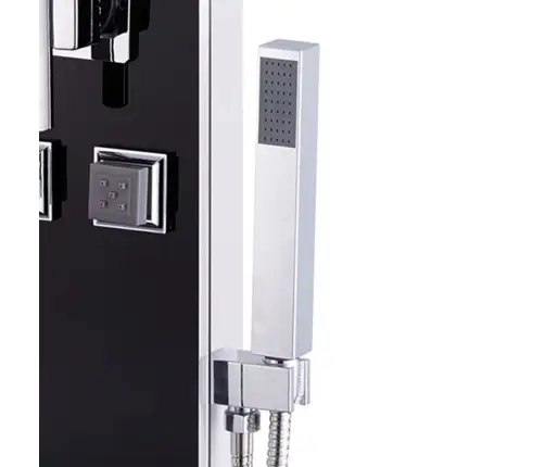 Dušipaneeli Süsteem, Klaas, 18 X 42,1 X 120 cm Must