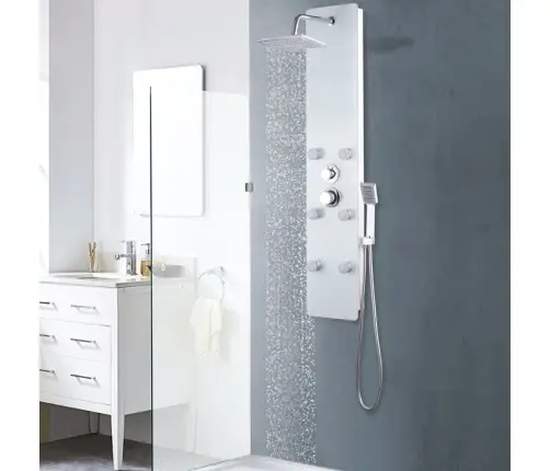 Dušo Panelė, Stiklas, 25X44,6X130cm Balta