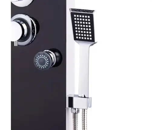 Dušipaneeeli Süsteem, Klaas, 25 X 44,6 X 130 cm Must