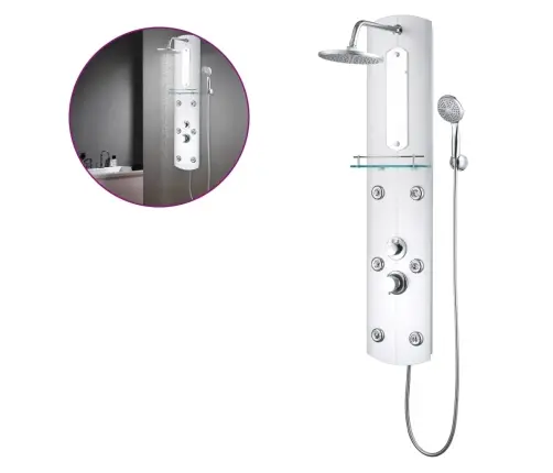 Dušipaneeeli Süsteem, 25 X 43 X 120 cm Hõbedane