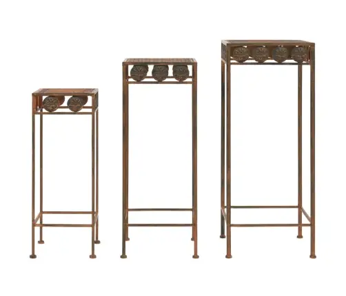 Augu Statīvi, 3 Gab., Vintāžas Stils, Sarūsējis Metāls Vidaxl