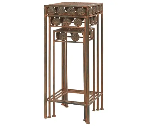 Augu Statīvi, 3 Gab., Vintāžas Stils, Sarūsējis Metāls Vidaxl