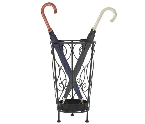 Stovas Skėčiams, Vintažinio St., Metalas, 26X46cm Juodas