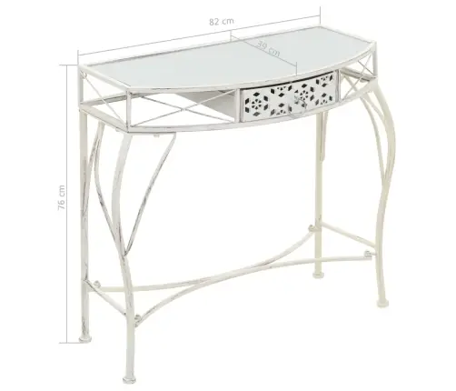 Galdiņš, Franču Stils, Metāls, 82X39X76 Cm, Balts Vidaxl