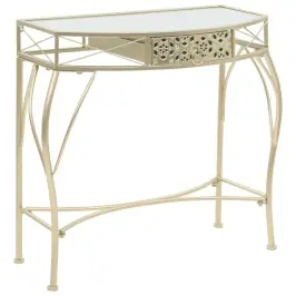 Lisalaud Prantsuse Stiilis, Metall 82 X 39 X 76 Cm Kuldne