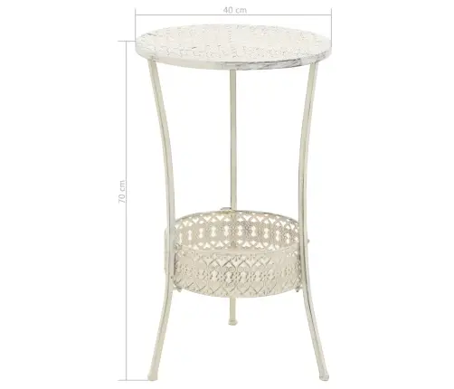 Bistro Staliukas, Vint. Stil., Apvalus, Metalas, 40X70cm Balt.