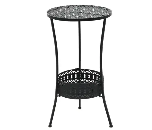 Bistro Galds, Melns, 40X70 Cm, Metāls Vidaxl