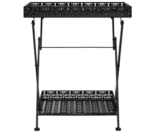 Saliekams Tējas Galdiņš, 58X35X72 Cm, Melns Metāls Vidaxl