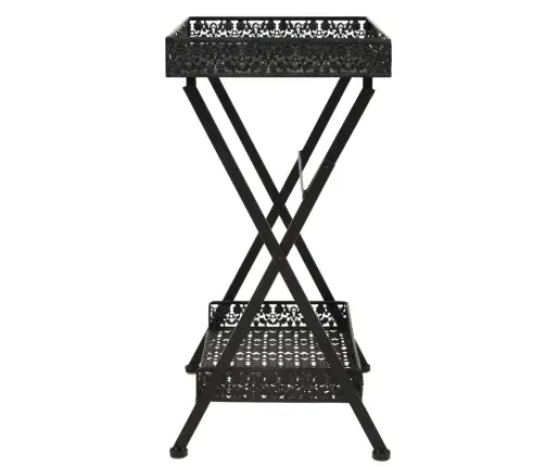 Saliekams Tējas Galdiņš, 58X35X72 Cm, Melns Metāls Vidaxl