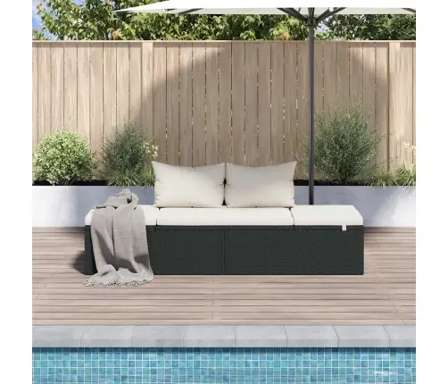 Dārza Gulta, Melna, 195X60 Cm, Pe Rotangpalma Vidaxl