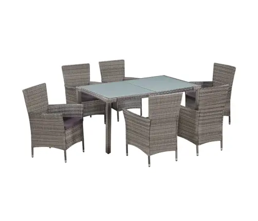 Lauko Valg. Baldų Kompl. Su Pagalv., 7D., Pilk. Sp., Polirat.