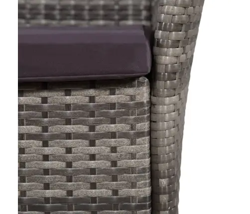 5-Daļīgs Dārza Mēbeļu Komplekts Ar Matračiem, Pe Pinums, Pelēks Vidaxl