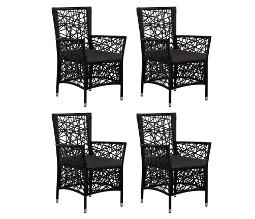 5-Osaline Aiamööblikomplekt, Polürotang, Must