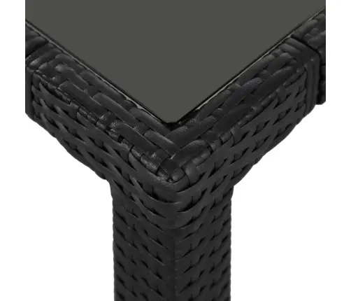 5-Osaline Aiamööblikomplekt, Polürotang, Must