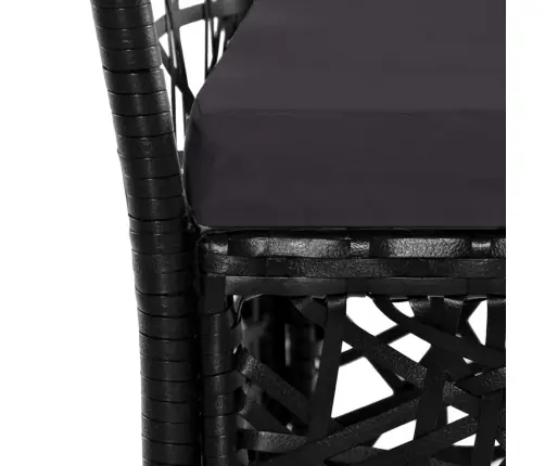 5-Osaline Aiamööblikomplekt, Polürotang, Must