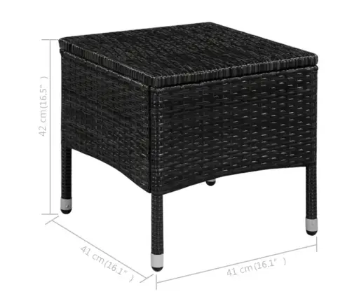 Dārza Krēsls Ar Kājsoliņu Un Matračiem, Pe Rotangpalma, Melns Vidaxl