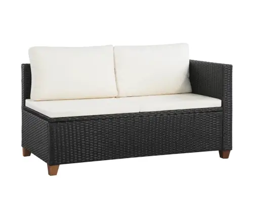 Sodo Poilsio Baldų Komplektas Su Pag., 4D., Juod. Sp., Polir.