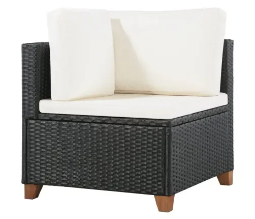 Sodo Poilsio Baldų Komplektas Su Pag., 4D., Juod. Sp., Polir.