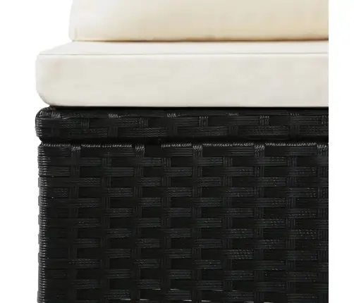 Sodo Poilsio Baldų Komplektas Su Pag., 4D., Juod. Sp., Polir.