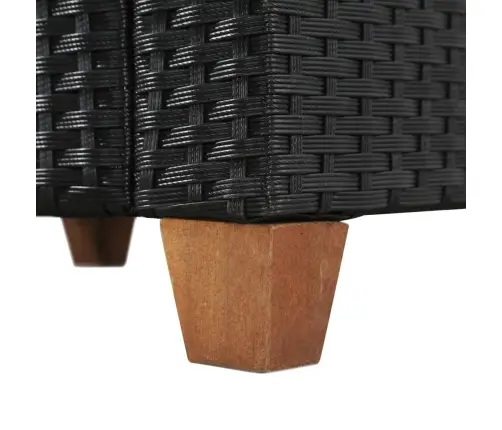 Sodo Poilsio Baldų Komplektas Su Pag., 4D., Juod. Sp., Polir.