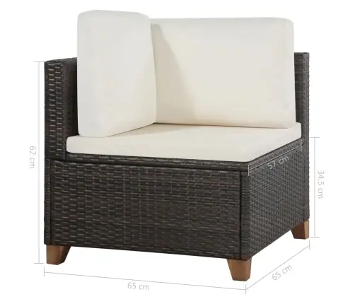 4-Daļīgs Dārza Atpūtas Mēbeļu Komplekts Ar Matračiem, Pe, Brūns Vidaxl