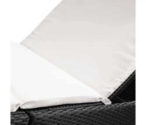 Sauļošanās Zvilnis Ar Matraci, Melna Pe Rotangpalma Vidaxl