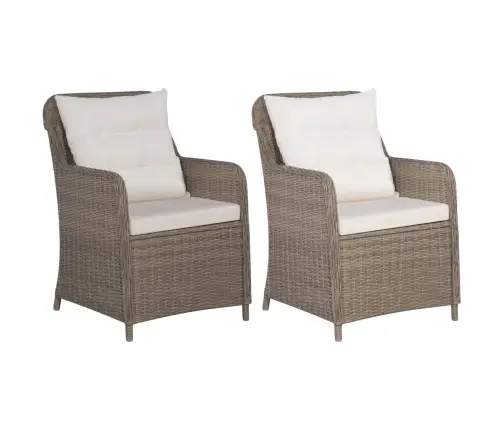 Lauko Kėdės Su Pagalvėlėmis, 2Vnt., Rudos Sp., Poliratanas