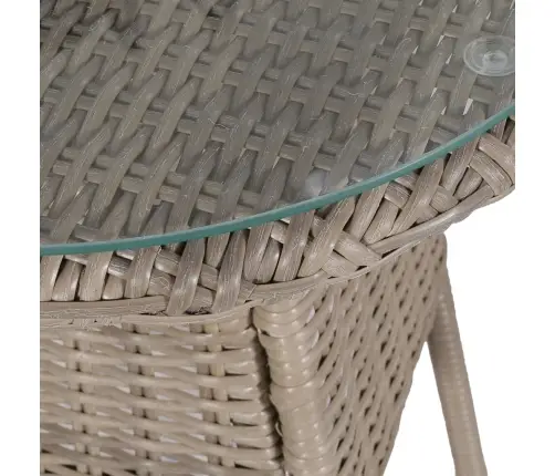 3-Osaline Aiamööblikomplekt Patjadega, Polürotang, Pruun