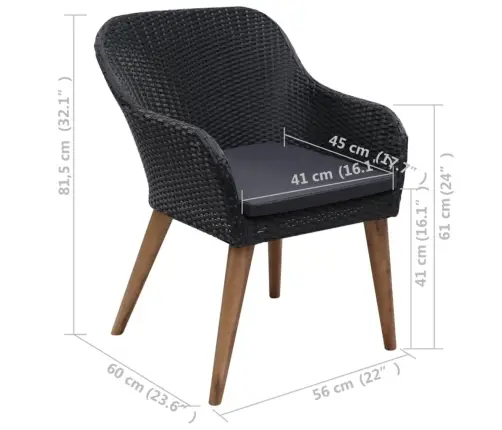 Aiatoolid Patjadega 2 Tk, Polürotang, Must