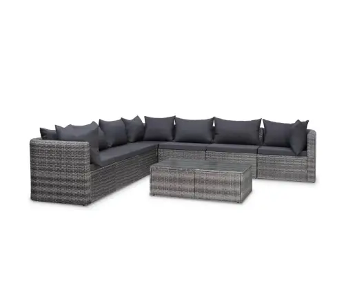 Sodo Poilsio Baldų Komplektas Su Pag., 8D., Pilk. Sp., Polir.