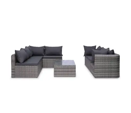 Sodo Poilsio Baldų Komplektas Su Pag., 8D., Pilk. Sp., Polir.