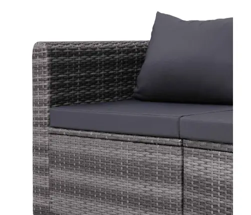 4-Daļīgs Dārza Dīvāna Komplekts Ar Matračiem, Pelēks Pe Pinums Vidaxl