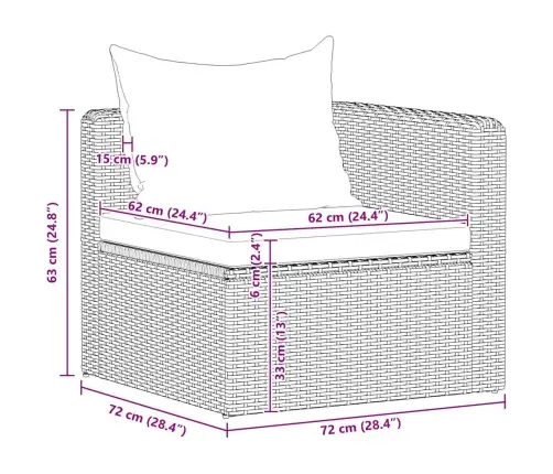 4-Daļīgs Dārza Dīvāna Komplekts Ar Matračiem, Pelēks Pe Pinums Vidaxl