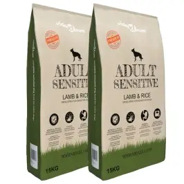 Suņu Sausā Barība, Adult Sensitive Lamb & Rice, 2 Gab., 30 Kg  Vidaxl