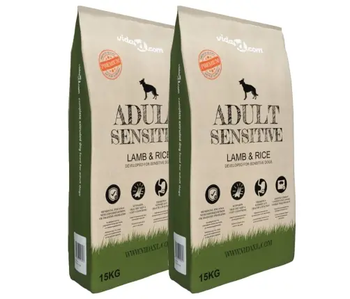 Suņu Sausā Barība, Adult Sensitive Lamb & Rice, 2 Gab., 30 Kg  Vidaxl