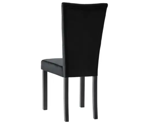 Valgomojo Kėdės, 4Vnt., Juodos Spalvos, Aksomas Valgomojo Kėdės, 4Vnt., Juodos Spalvos, Aksomas