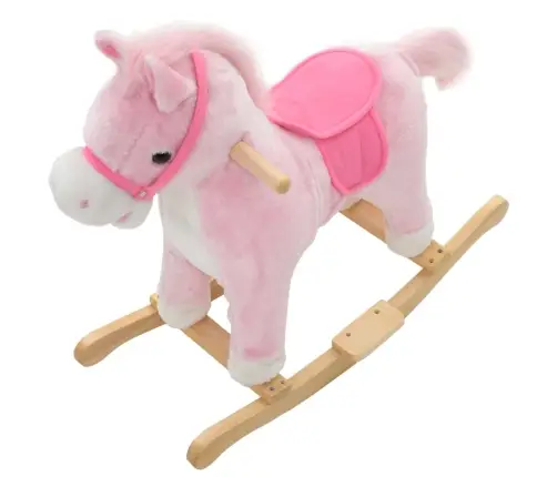 Bērnu Šūpuļzirdziņš, 65X32X58 Cm, Rozā Plīšs Vidaxl