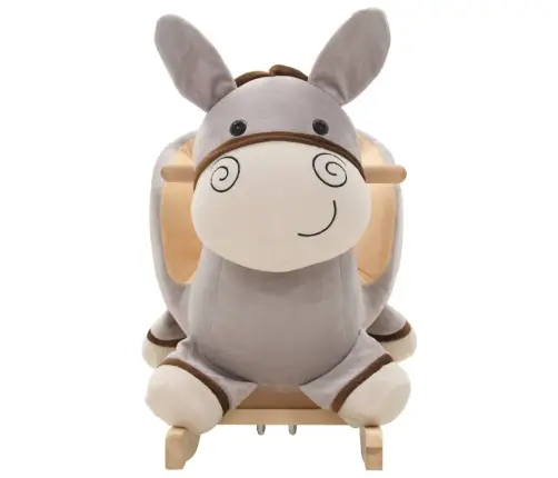 Rotaļu Šūpuļkrēsls Ar Atzveltni, 60X32X50 Cm, Ēzelis, Pelēks Vidaxl