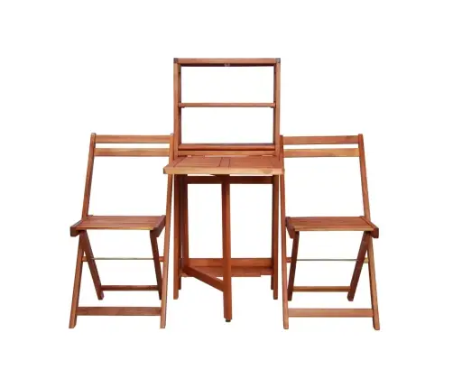 3-Daļīgs Bistro Mēbeļu Komplekts, Saliekams, Akācijas Masīvkoks Vidaxl