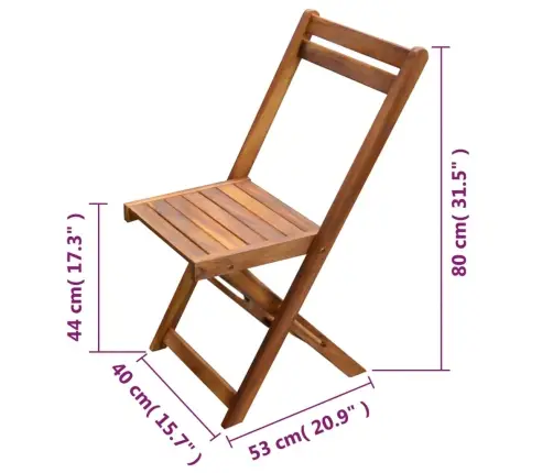 Sulankst. Bistro Baldų Komplektas, 3D., Akac. Masyv.