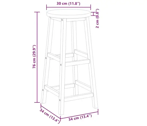 Baaritoolid 2 Tk Akaatsiapuu