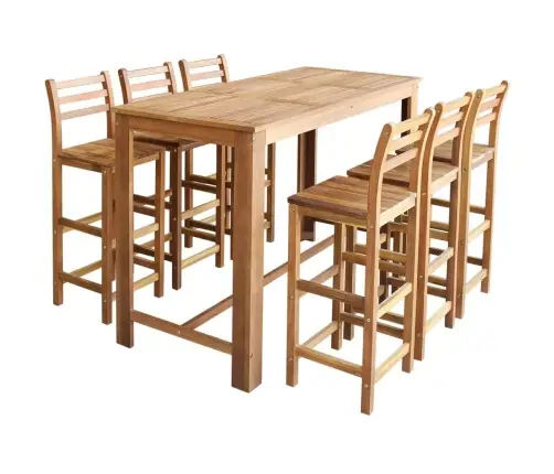 Baarilaua Ja Toolide Komplekt, 7 Osa, Akaatsiapuit