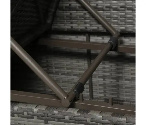 4-Osaline Aiamööblikomplekt Patjadega, Polürotang, Hall