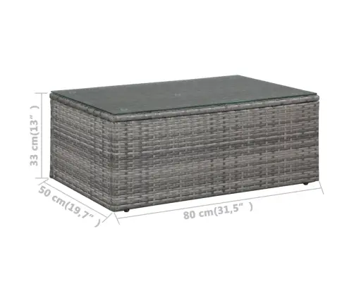 4-Osaline Aiamööblikomplekt Patjadega, Polürotang, Hall