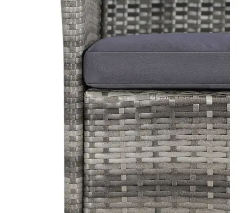 11-Daļīgs Dārza Mēbeļu Komplekts Ar Matračiem, Pe, Pelēks Vidaxl