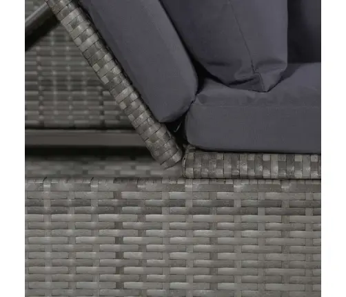 Dārza Gulta, Pelēka, 200X60 Cm, Pe Rotangpalma Vidaxl